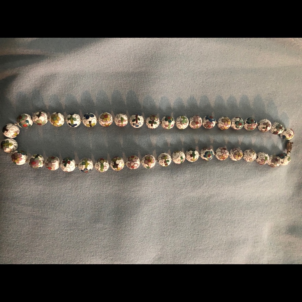 NEW Vintage cloisonné beaded necklace - Picture 4 of 4